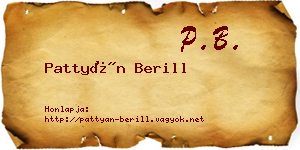 Pattyán Berill névjegykártya